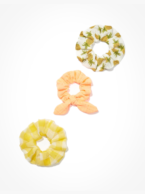 Aeo Pineapple Scrunchies 3-pack