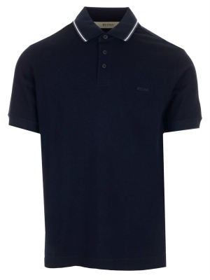 Z Zegna Stripe Detail Polo Shirt