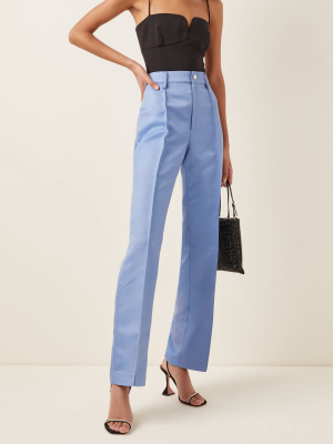 Robyn Jacquard-woven Straight-leg Trousers