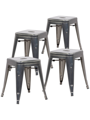 Set Of 4 18" Franco Industrial Stool - Poly & Bark