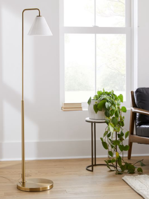 Sculptural Glass Cone Floor Lamp - Milk