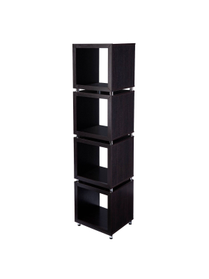 79" Swamur 4-tier Bookshelf Dark Espresso/chrome - Aiden Lane