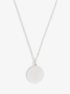 Engravable Circle Charm Necklace, 21''