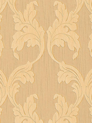 Scrollwork Floral Curve Wallpaper In Beige And Orange Design By Bd Wall