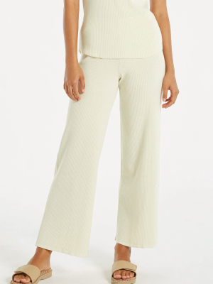 Signature Rib Knit Pant - Warm White