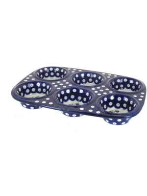 Blue Rose Polish Pottery Alyce Muffin Pan