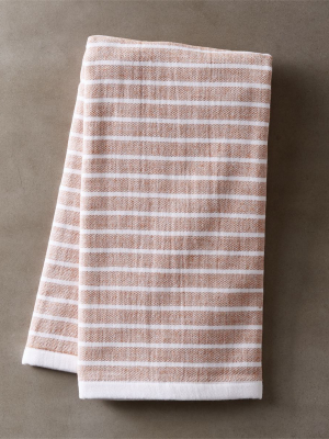 Copper And White Pinstripe Terry Dishtowel