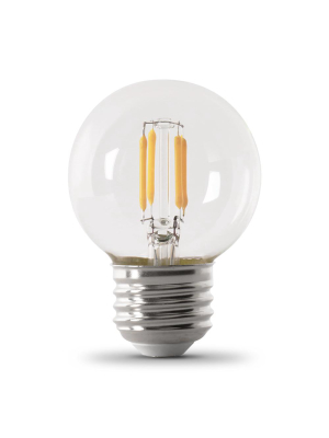 Clear Led E26 Base G16 Globe Bulb