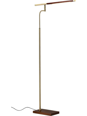 Bagneux Led Floor Lamp Walnut/brass