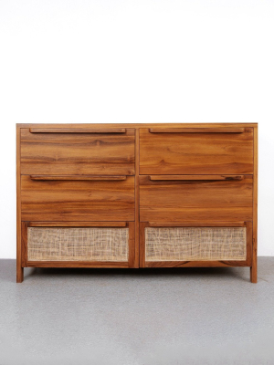 Emmett Teak And Cane Dresser