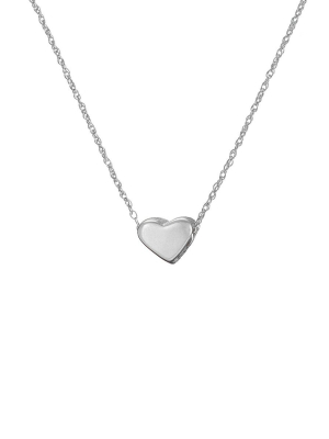 Solid White Gold You Are My Heart Necklace