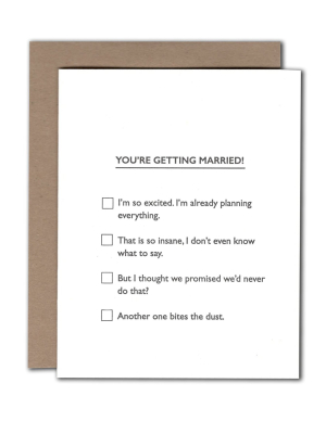 Marriage Multiple Choice Card