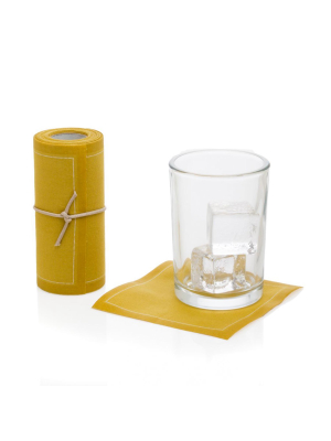 Curry Tear-off Cotton Cocktail Napkin/coaster, Roll Of 50
