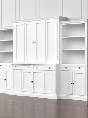 Cameo 4-piece White Storage Bookcase Entertainment Center