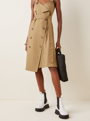 Double-breasted Midi Trench Dress