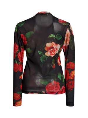 Freddie Floral-print Tulle Top