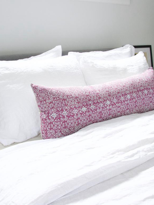 Batik Extra Long Lumbar Pillow - Pink - 14x36