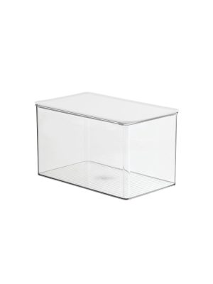 Mdesign Stackable Bathroom Storage Bin Box With Lid, 7" High