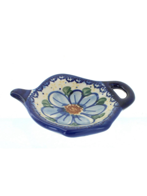 Blue Rose Polish Pottery Daisy Surprise Tea Bag Holder