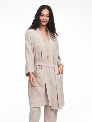Recycled Cashmere Waffle Robe