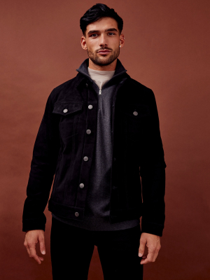 Selected Homme Black Suede Jacket