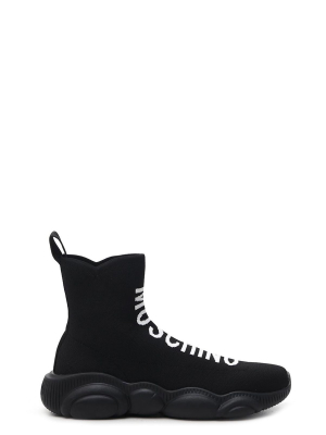 Moschino Logo Intarsia High-top Sock Sneakers