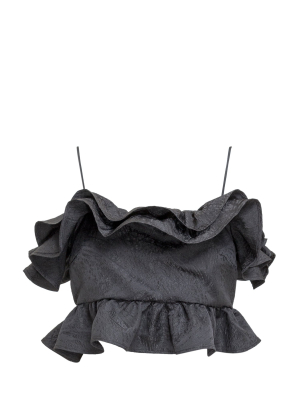 Msgm Ruffled Cropped Top