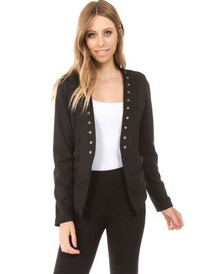 Eyelet Detail Ponte Blazer