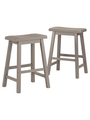 Set Of 2 24" Vinton Counter Height Barstools Wood - Inspire Q