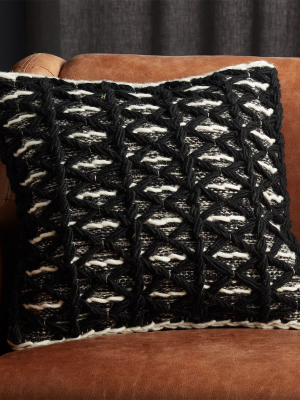 18" Loup Black And White Pillow