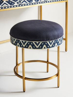 Ikat Inlay Stool