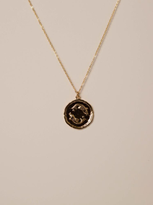 Pisces Astrology Coin Necklace