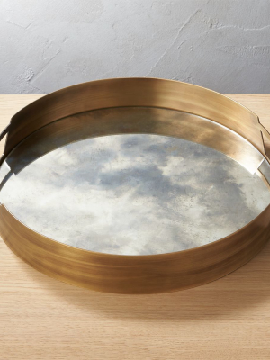 Marcella Brass Antique Mirror Tray