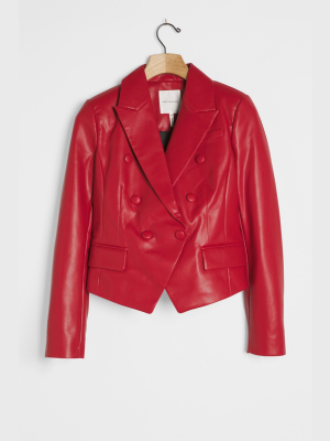 Phoenix Cropped Faux Leather Jacket