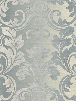 Damask Floral Trail Wallpaper In Beige And Blue Design By Bd Wall