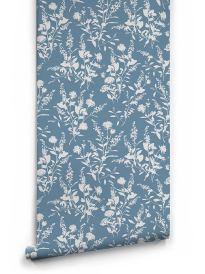 Wildflower Wallpaper In Cascade Tour Blue By Milton & King