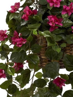 Nearly Natural Bougainvillea Silk Hanging Basket