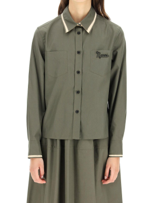 Marni Logo Embroidered Chest Pocket Shirt