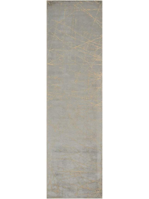 Calvin Klein Home Maya Etched Light Mercury Area Rug