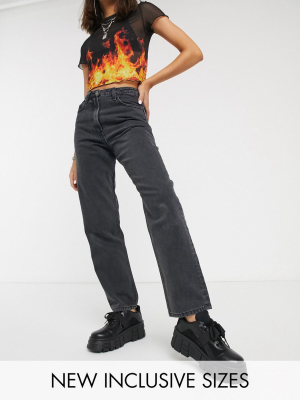 Collusion X006 Mom Jeans In Washed Black