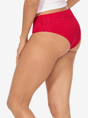 Women's Cool Cotton Cheeky, Lace Waist