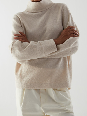 Relaxed Turtleneck Wool Top