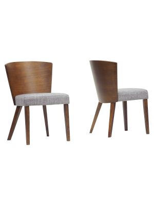 Set Of 2 Sparrow Wood Modern Dining Chair Brown/gravel - Baxton Studio