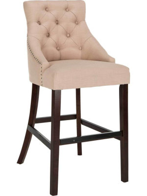 Ellianna Tufted Wing Back Bar Stool Beige (set Of 2)