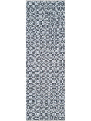 Montauk Ivory/navy Runner Rug