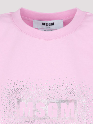 Msgm Embellished Logo T-shirt