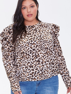 Plus Size Leopard Print Top