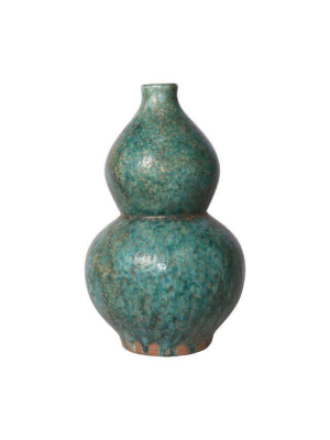 Gourd Vase Speckled Green