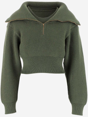 Jacquemus Risoul Cropped Zipped Jumper