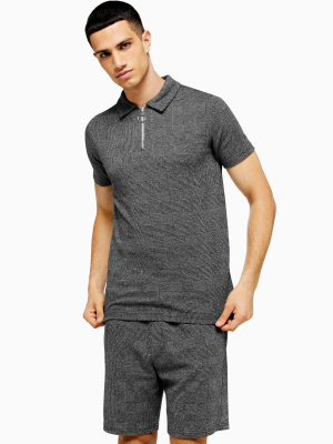 Gray Prince Of Wales Check Polo